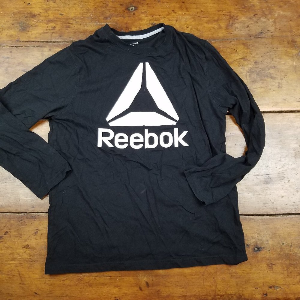 Reebok Huge Logo Black Long Sleeve T Shirt